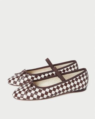 Loeffler Randall Womens Leonie Soft Ballet Flat In Chocolate/cream