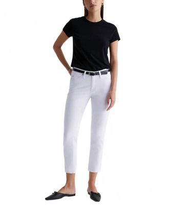 AG - Adriano Goldschmied Prima Cigarette Crop Jean In Pearl White