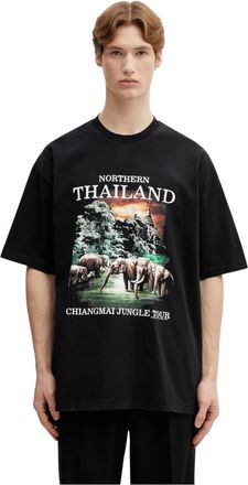 VETEMENTS Tops, Heren, Zwart, XS, Katoen, Thailand Toeristen T-shirt