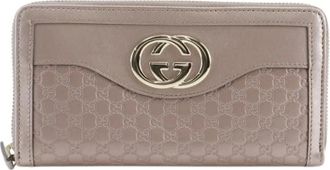 Gucci Pre-owned Interlocking G Shima Leder Portemonnee - Dames - Vintage Accessoires - Roze - ONE Size - Leer - Vintage