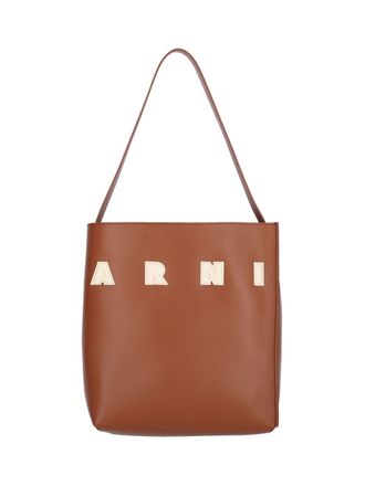 Marni Structured Rectangular Tote Bag With Bold Logo Design