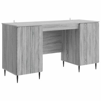 vidaXL Escritorio Gris Sonoma 142,5 X 50 X 75 Cm Madera De Ingenier&iacute;a Vidaxl