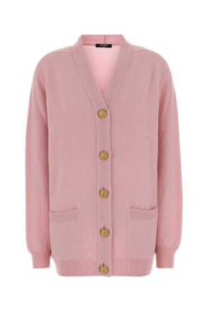 Balmain Pink Cashmere And Wool Cardigan