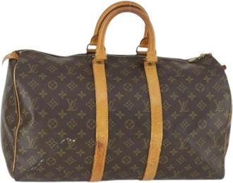 Louis Vuitton Pre-owned Weekend Bags, female, Brown, Size: ONE SIZE Pre-owned Canvas Weekend Bag