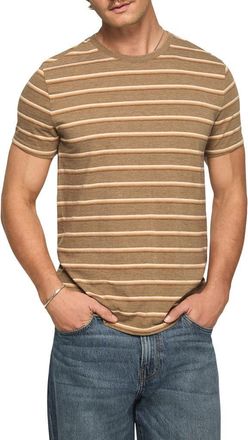 Lucky Brand Stripe Crewneck T-Shirt in Kangaroo Multi at Nordstrom, Size Xx-Large