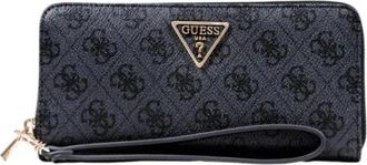 Guess Grijze Print Zip-Around Portemonnee met Zakken - Dames - Portefeuilles - Grijs - ONE Size - Leer - Accessoires