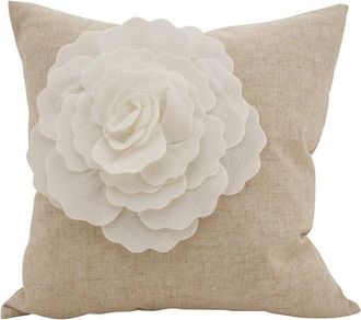 Saro Lifestyle Felt Flower Pillow