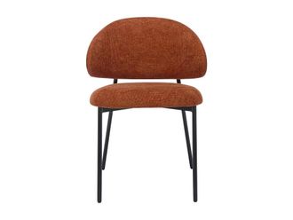 VENTE-UNIQUE.COM Set de 4 sillas poli&eacute;ster terracota