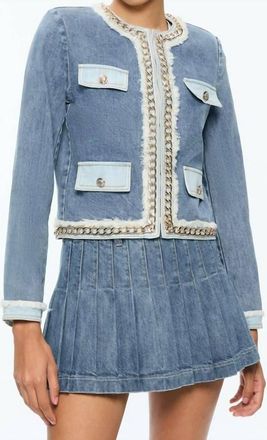 Alice & Olivia Landon Jacket In Avery Blue