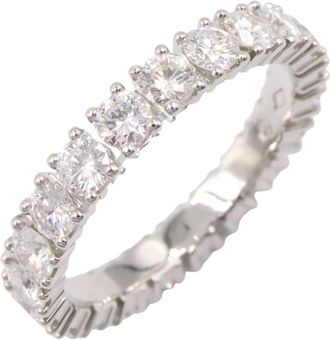 Cartier Silver Clear Platinum 950 Band Ring (Pre-Owned)