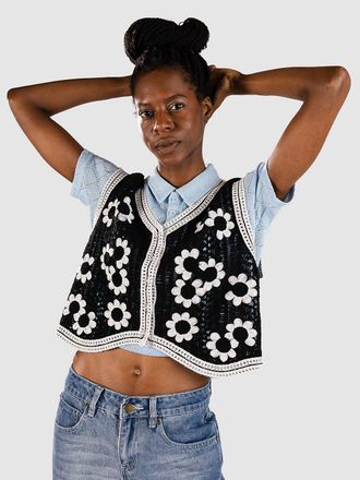Blue Tomato Crochet Vest Trui zwart