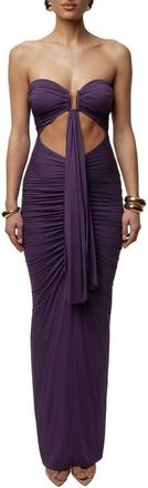 JLUXLABEL Atlantis Drape Maxi Dress in Purple at Nordstrom, Size Medium