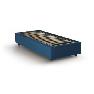 Talamo Italia Dmora - Cama Individual Dfazzin, Cama Contenedor Con Revestimiento De Tela, 100% Made In Italy, Apertura Frontal, Adecuado Para Colch&oacute;n Cm 90x190, Azu
