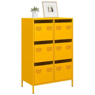 Berkfield Home Highboard Mustard Yellow 68x39x101.5 cm Steel