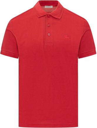 Burberry Red Logo Shirt Collar Polo