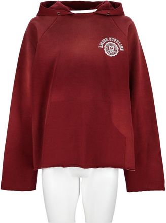 Amish Bordeaux Hooded Embroidered Emblem Sweatshirt