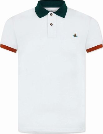 Vivienne Westwood Mens Mens White Vivienne Westwood Embroidered Logo Polo Shirt - Size: 36