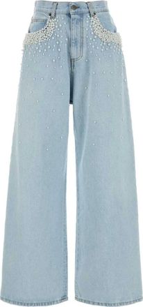 Giuseppe Di Morabito Embellished Wide Jeans - female - Giuseppe Di Morabito - Wide Jeans - Blue - W24 - Jeans