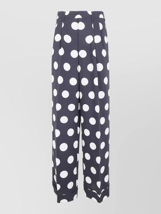 Junya Watanabe polka dot pleated wide leg trousers
