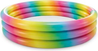 Trade Shop Trade Shop - Piscina Arcobaleno 168x38cm Grande 3 Anelli Gonfiabile Multicolore Giardino 58449