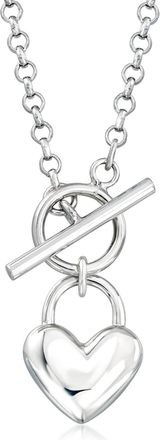 Ross-Simons Italian Sterling Silver Heart Toggle Necklace