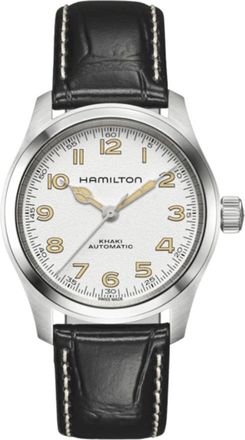 Hamilton Khaki Field Murph Automatic White Dial Black Leather Strap Mens Watch H70405710