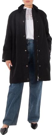 Burberry Cotton EKD Embroidered Waxed Coat, Brand Size 10 (US Size 8)