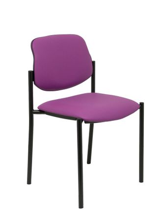 Piqueras y Crespo Sedia Fissa Villalgordo Similpiel Telaio Viola Nero
