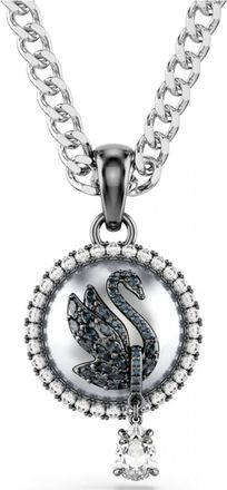 Swarovski Womens 5680868 Ladies Swan Necklace - Silver Metal - One Size
