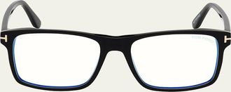 Tom Ford Mens FT5682-BM54 Blue Light Blocking Square Optical Glasses