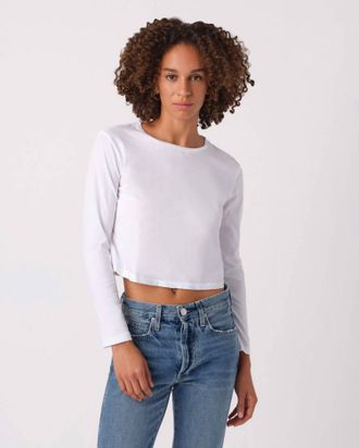 Amo Long Sleeve Babe Tee In White