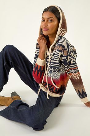 Roman Jacquard Hooded Knit
