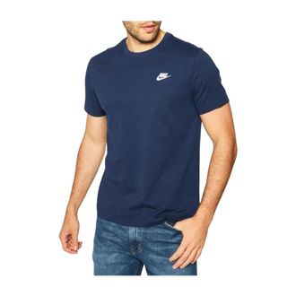 Nike Fitness, Heren, Blauw, S, Katoen, Sportswear Club T-Shirt