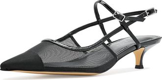 Marc Fisher Ceddy Womens Shoes Black Mesh/Patent Leather : 6.5 M, Leather/Textile