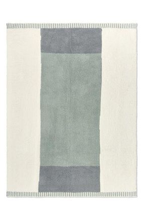 Barefoot Dreams Cova Center Stripe CozyChic Throw Blanket in Beach Glass Multi at Nordstrom