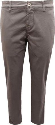 Brooksfield Slim Fit Broek - Heren - Chinos - Grijs - S - Katoen - Broeken