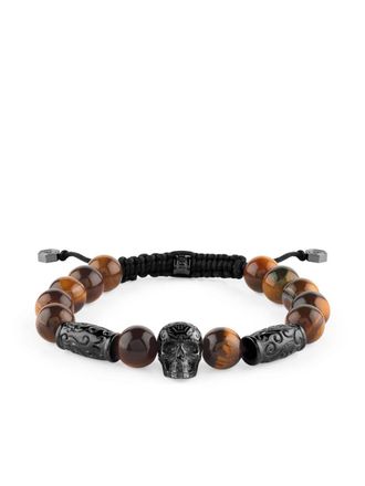 Philipp Plein Elite bracelet - men - stainless steel/Tiger eye/Fabric - One Size - Black