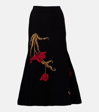 Erdem Floral jacquard midi skirt