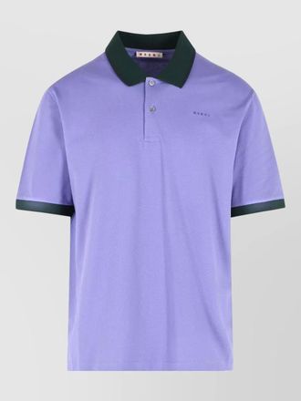Marni cotton polo shirt contrasting collar short sleeves