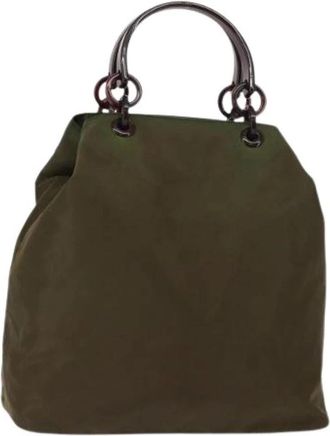Prada Pre-owned Nylon Tas - Dames - Vintage Handtas - Groen - ONE Size - Nylon - Vintage