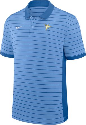 Nike Tampa Bay Rays Authentic Collection Striped Victory Nike Mens Dri-FIT MLB Polo in Blue | 03BG0GJATPA-P81