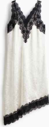 H&M Kleid mit Spitze in Loose Fit - Grau