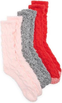 Nordstrom Rack Assorted 3-Pack Cable Butter Socks in Black Marl Pink Multi at Nordstrom Rack, Size 9/11