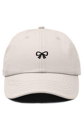 Dalix Bow Dad Cap in Beige at Nordstrom
