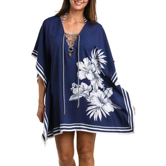 La Blanca Mariner Cover-Up Caftan in Indigo at Nordstrom, Size Medium