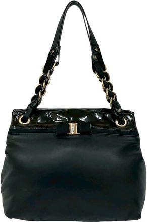 Ferragamo Pre-owned Ferragamo Leather Vara Bow Shoulder Bag Ladies FZ-21 C064