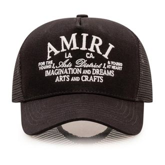 Amiri Arts District Trucker Hat - Heren - Petten - Zwart - ONE Size - Katoen - Accessoires