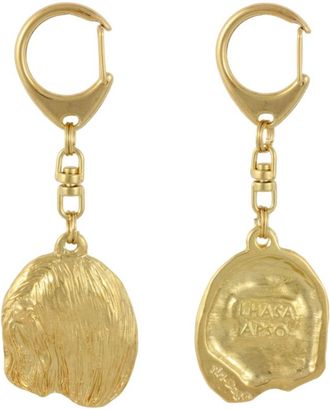 OEM Lhasa Apso - Llavero De Perro Ba&ntilde;ado En Oro En Caja De Regalo, Decoraci&oacute;n De Bolso, Accesorio De Lujo De Art-dog