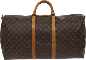 Louis Vuitton Keepall Bandoulière 60 Brown Canvas Travel Bag (Pre-Owned)