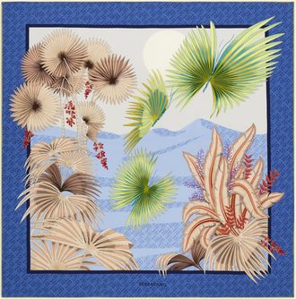 Ferragamo Donna Foulard in seta stampa Dure Blu